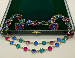 Vintage Jewellery Signed Swan Swarovski Bezel Set Crystal Necklace/earrings Set