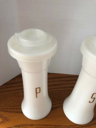 VINTAGE TUPPERWARE White Salt & Pepper Shakers Large Hourglass 6 