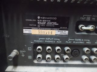 Vtg Kenwood KR - 5600 AM/FM Stereo Receiver Tuner Amplifier As - Is Will Ship 10