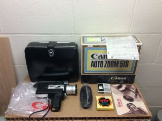 Canon 8 Camera Auto Zoom 518 W/ Hard Case,  Box,