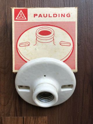 Vintage Paulding Porcelain Ceiling Lampholder Light Sockets - Standard Bulb Size