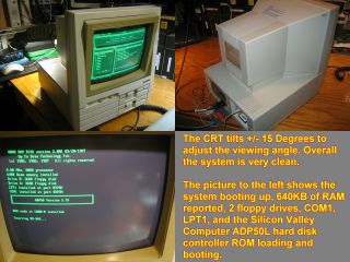 Cordata CS40 IBM XT Computer Tilt - Screen Corona ADP50 Xircom PE3 - 10BT 8088 768KB 2