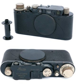 Leitz Leica Ii Black Body 89100 With Spool And Body Cap.