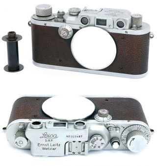 Leitz Leica Iiib Iii B Chrome Body 323487 With Spool And Body Cap.