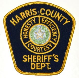Harris County Texas Tx Sheriff Police Patch Lone Star State Seal Vintage Old Mes
