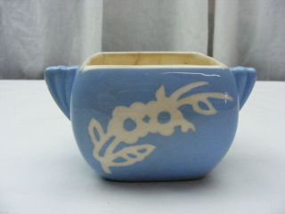 Vintage Harker Pottery Usa Sugar Bowl Cameoware Blue White No Lid 2