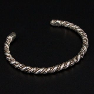 Vtg Sterling Silver - Navajo Braided Twisted Rope 6.  25 " Cuff Bracelet - 18.  5g