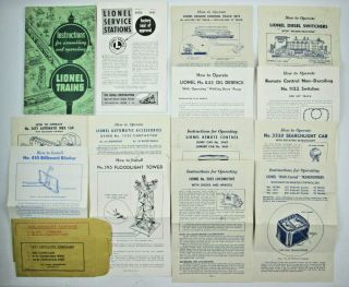 Vintage 1951 Lionel Trains Instructions Stations List And How To Operate Sheets
