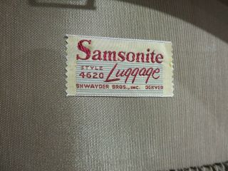 Vtg Samsonite Schwader 4620 Round Oval Train Case Luggage Hatbox 18 