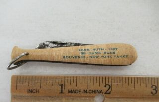 Vintage Baseball Bat Folding Pocket Knife BABE RUTH 1927 NY Yankees 60 HR wz4900 2
