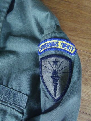 Vintage Vietnam US Army Green Shirt Uniform Jacket Governors Twenty Badge size L 2