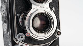 CLA ' d Minolta Autocord Seikosha TLR Camera w/ Rokkor 75mm F/3.  5 Lens & Cap 8