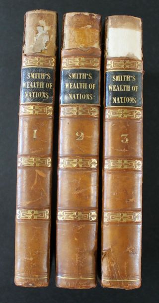 Adam Smith.  Wealth Of Nations.  3 Volumes 1819.