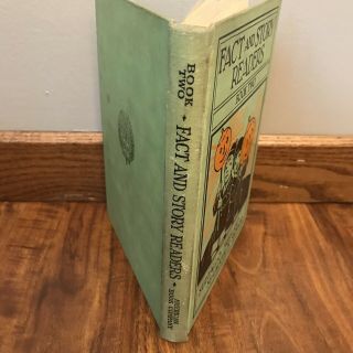 Vtg 1930 Fact and Story Readers Two 2 American School Book Halloween Pumpkins 2