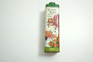 Vintage Lander Lilacs And Roses Blended Talc Tin 5 Oz Usa