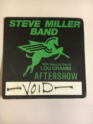 Steve Miller Band With Special Guest Lou Gramm Vintage Backstage Pass Htf