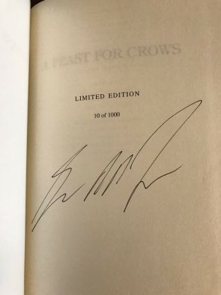 A Feast For Crows George RR Martin Signed & Numbered Limited Edition 10 Of 1000 4