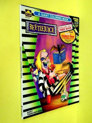 Vintage 1990 Coloring Book Beetlejuice 3515 90 - - Yellowed Pages - Golden