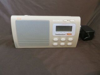 Vintage Sony Icf - M410v Weather,  Am/fm 4 - Bands Portable Emergency Radio W/ Clock