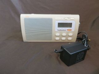 Vintage Sony ICF - M410V Weather,  AM/FM 4 - Bands Portable Emergency Radio W/ Clock 6