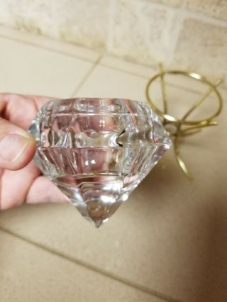 VINTAGE Lead Crystal Bleikristall Diamond Tealight Votive Candle Holder Germany 5