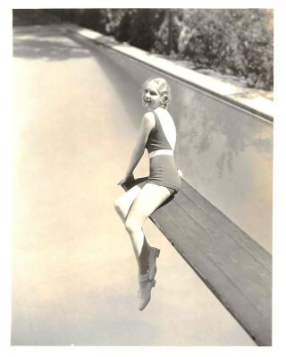June Clyde Vintage Sexy 30s Leggy Pre - Code Ray Jones Dbw Swimsuit Pinup Photo