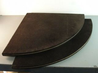 Round Table Top Pad Heat Scratch Protector Brown Velvet Wood Grain 42 " Vintage