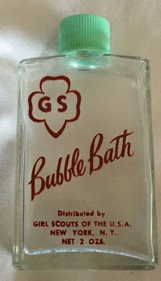RARE Vintage 50’s Girl Scout Empty Bottles Beauty Box Lotion Bubble Bath Cologne 4