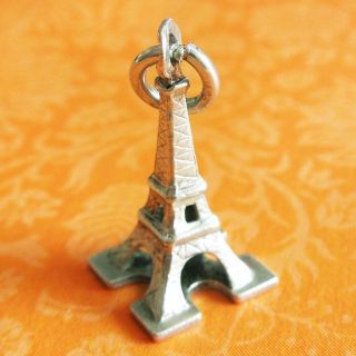 Vintage Small Eiffel Tower Paris France 800 Silver Hallmarked Travel Charm