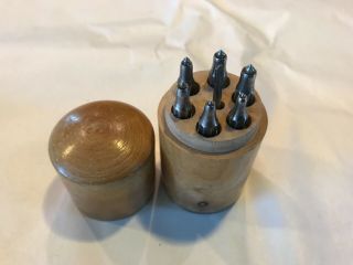 Vintage Hole Closing Punches Punch Set Of 6 From France Watchmaker Clock Repair