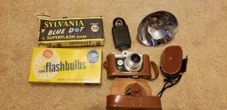 Vintage Rangefinder Argus C4 Camera With 50mm F/ 2.  8 Coated Cintar Lens And Case