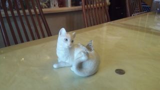 Vintage Lenox Enchantment Cat Kitten Butterfly Porcelain Art Figurine Statue
