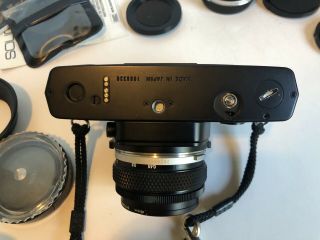 Olympus OM - 4 Black Film Camera w/ Zuiko MC Auto - S 50mm F1:1.  8,  3 lenses 5