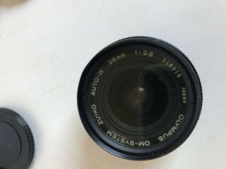 Olympus OM - 4 Black Film Camera w/ Zuiko MC Auto - S 50mm F1:1.  8,  3 lenses 7