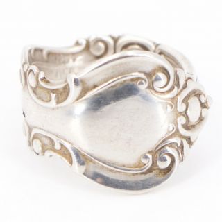 Vtg Sterling Silver - Filigree Ornate Spoon Handle Ring Size 10 - 10.  5g