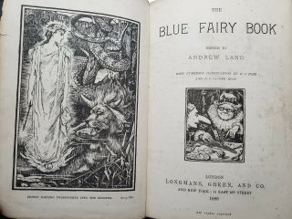 Rare 1st Ed 1889 The Blue Fairy Book Andrew Lang Fairy Tales Fantasy Magic NR 7