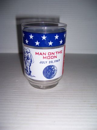 Vintage Apollo 11 Man On The Moon July 20,  1969 Collectible Drinking Glass Nasa