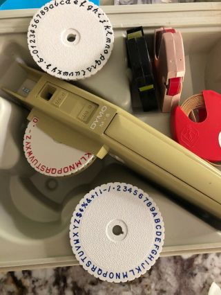 Vintage dymo label maker M - 6 Extra Wheels And Cloth Label Tape Box Instructions 4
