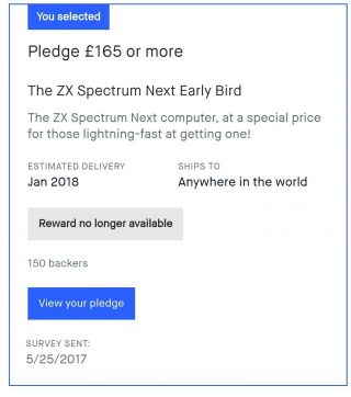 ZX Spectrum Next Kickstarter Pledge 3