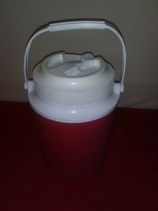 Rubbermaid Vintage 1 - Gallon Plastic Water Jug Cooler Red Two Handle 1524