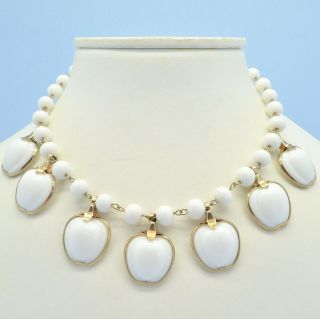 Vintage Necklace Trifari Alfredd Pihilippe 1950s Poured Glass Apples Jewellery