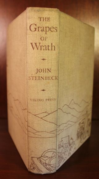 The Grapes of Wrath 1939 John Steinbeck 1st Edition 8th Printing DJ Pulitzer 5