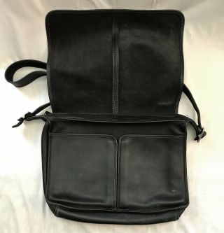 Vintage Coach Black Leather Briefcase Messenger Laptop Attache Shoulder Bag 5206 2