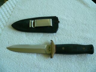 Vtg Compass C.  I.  511 Fukuta Seki Japan Fixed Blade Dagger Boot Knife & Sheath