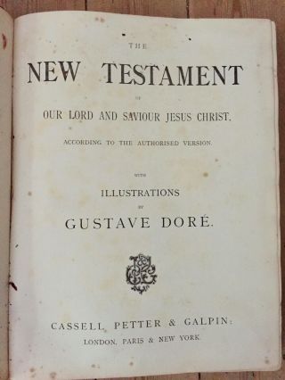 1880 Holy Bible Old & Testaments,  Apocrypha in 3 Folio Vols,  Doré,  220 plates 8