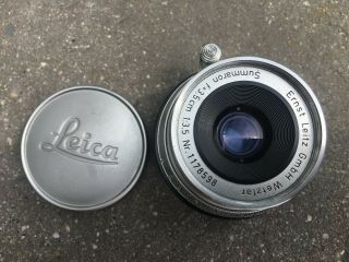 Leica Ernst Leitz Wetzlar Summaron Lens,  F=3.  5cm,  1:3.  5,