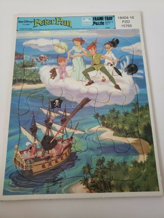 Vintage Peter Pan Frame Tray Puzzle ≈ Vintage Golden Walt Disney