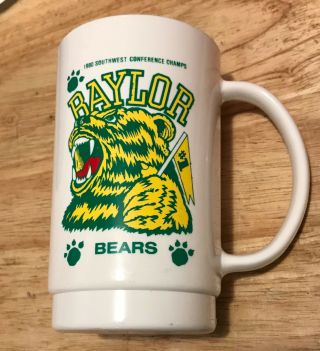 Vintage Baylor Bears Football 1980 Swc Champions Plastic Cup/glass Dr Pepper