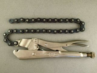 Vintage Vise Grip,  20r,  Chain Locking Pliers Dewitt Made In Usa