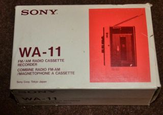 Sony Wa - 11 Fm/am Radio Cassete Recorder Soundabout Vintage